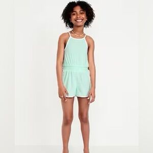 Old Navy Waist Defined Terry Romper - Mint (M)
